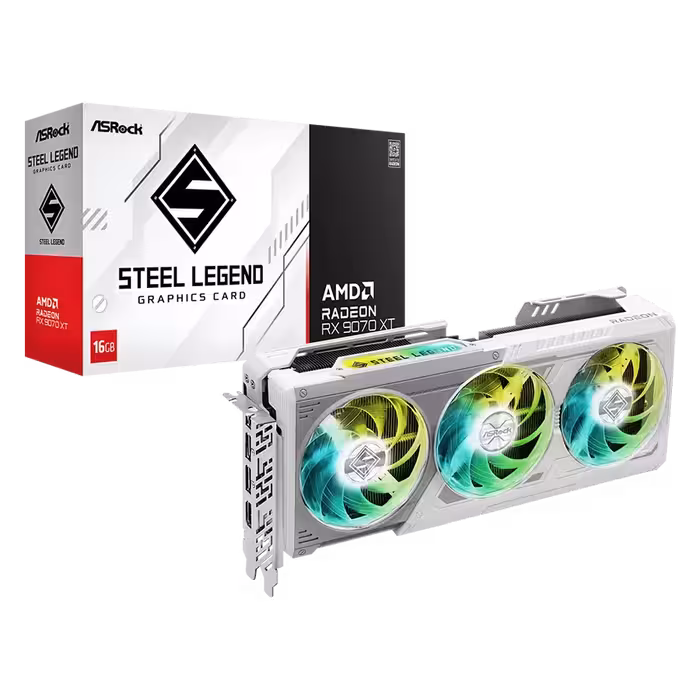 کارت گرافیک ازراک ASRock RX 9070 XT Steel Legend 16GB