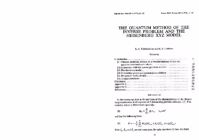 خرید و دانلود نسخه کامل کتاب The quantum method of the inverse problem and the Heisenberg XYZ model