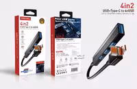 هاب 4 پورت USB-C و USB/A بدنه فلزی