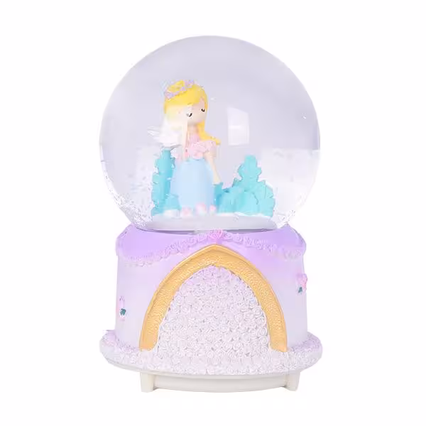 گوی برفی موزیکال دختر با بال فرشته نشسته