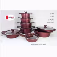 سرویس قابلمه گرانیتی 15 پارچه SAMSET سام ست زرشکی با ارسال رایگان