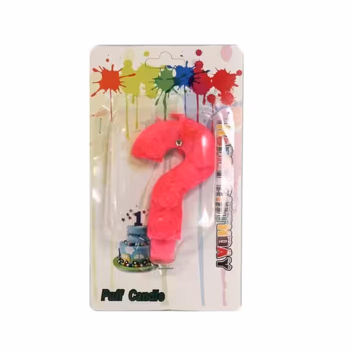 شمع مخملی علامت سوال صورتی