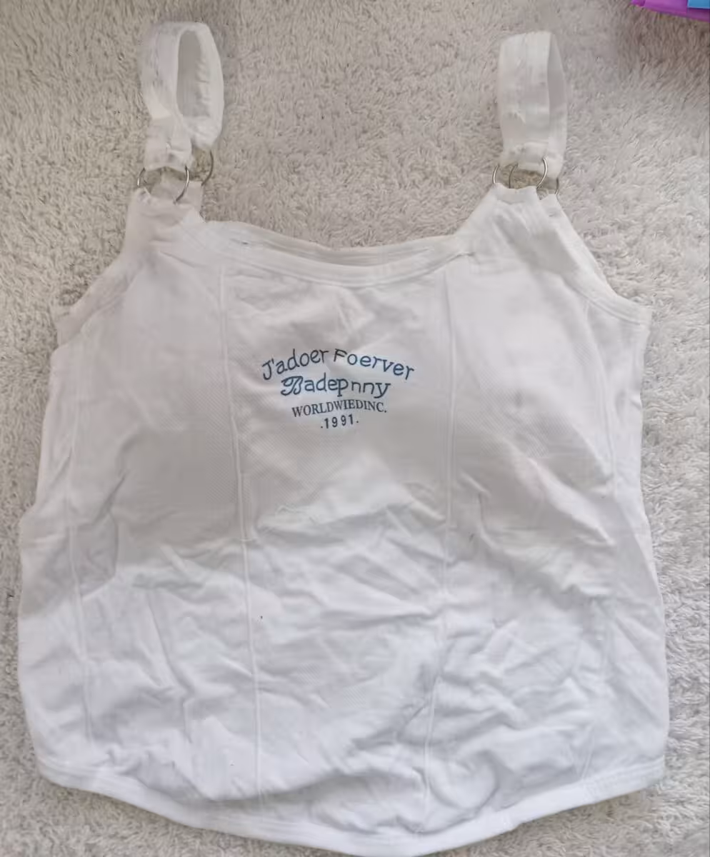 نیم تنه زنانه پددار سفید کد R686