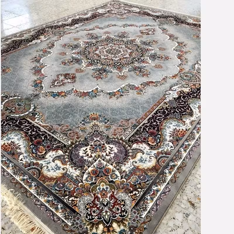 فرش ماشینی کاشان700شانه 6متری طرح نیلی فیلی(باارسال رایگان)