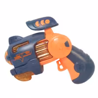 تفنگ موزیکال، چراغدار و پروجکشنی اسباب بازی رنگ سرمه ای و نارنجی کد vva164