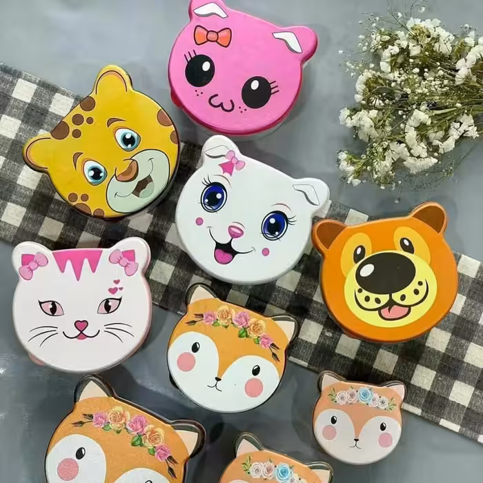 ظرف غذا  کودک 4عددی  طرح حیوانات 