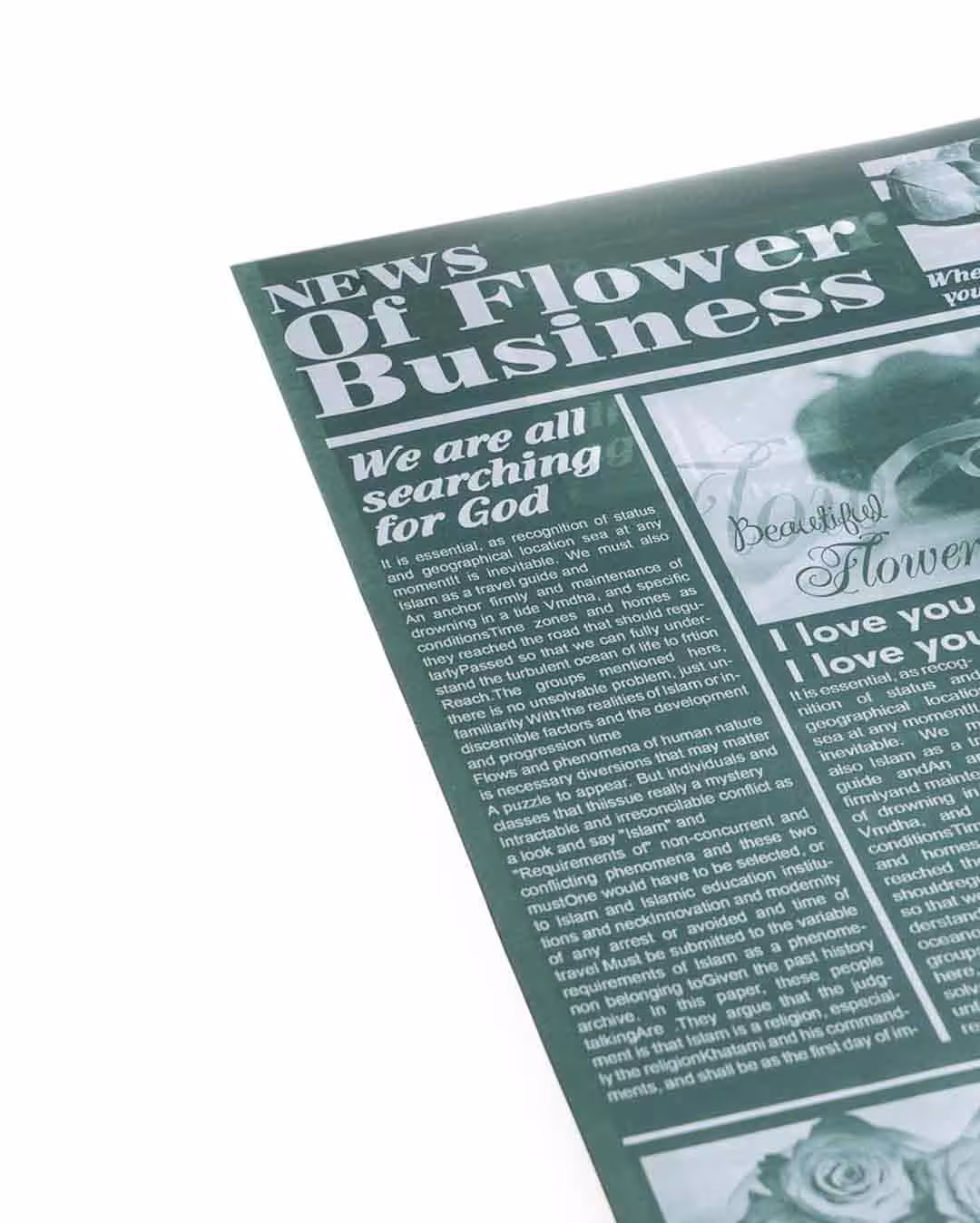 روزنامه انگلیسی زمینه سبز