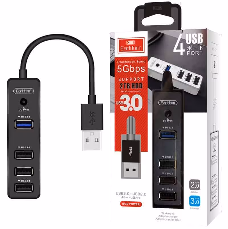 هاب 4 پورت USB 30 ارلدام ET-HUB07
