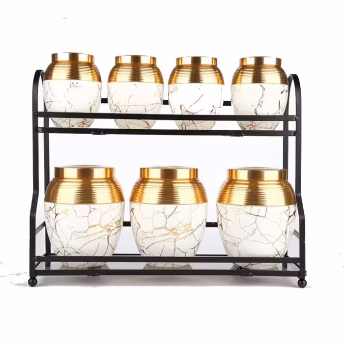 پاسماوری خمره ای طرح سنگی سفید