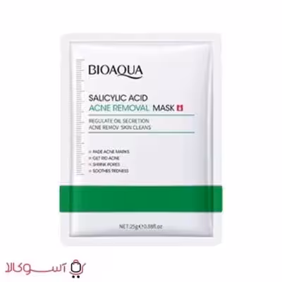ماسک ورقه ای صورت بیوآکوا مدل salicylic acid سالیسیلیک اسید وزن 25 گرم
