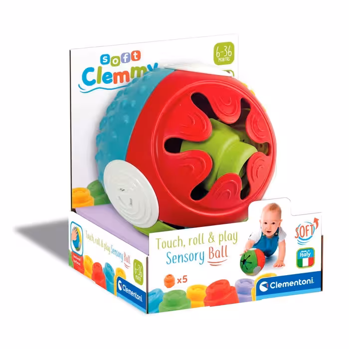 اسباب بازی کلمنتونی اصل ایتالیا توپ لگو اشکال بسیار نرم ژله ای اموزشی و سرگرمی نوزادان و کودکان توپ سیلیکونی  رنگی     Clementoni