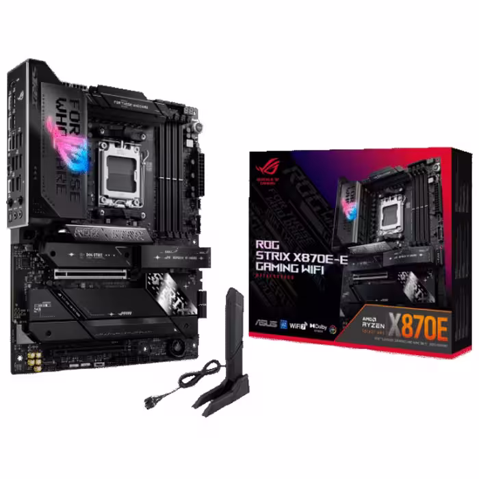مادربرد گیمینگ ASUS ROG STRIX X870E-E WIFI | سوکت AM5، چیپست X870، پاور استیج 18 2 2، DDR5، PCIe 5.0، Wi-Fi 7، USB4، 5 اسلات M.2