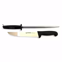 چاقوی قصابی تیغه 25 سانتی Fischer 1010-25 و مصقل قصابی 30 سانتی Fischer I125 فیشر فرانسه