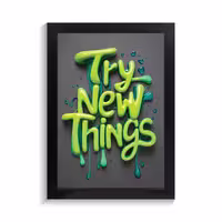 تابلو تایپوگرافی طرح try new things کد PF-15048
