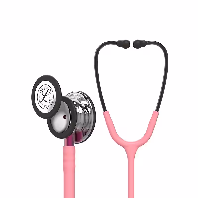 گوشی پزشکی لیتمن مدل کلاسیک 3 رنگ صورتی آینه‌ ای 5962 | Littmann Classic iii 5962