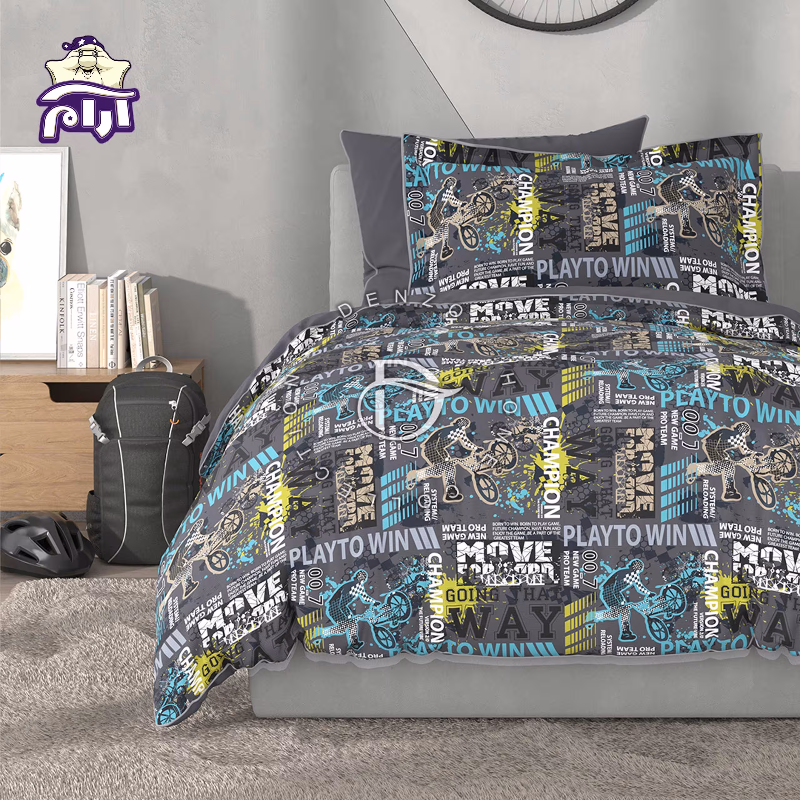 سرویس روتختی لحاف یک نفره دنزو 5 تکه کد 1000