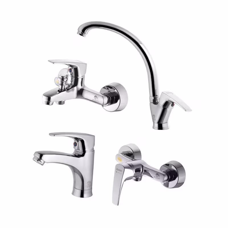 ست چهار تکه شیرآلات درخشان مدل لایت