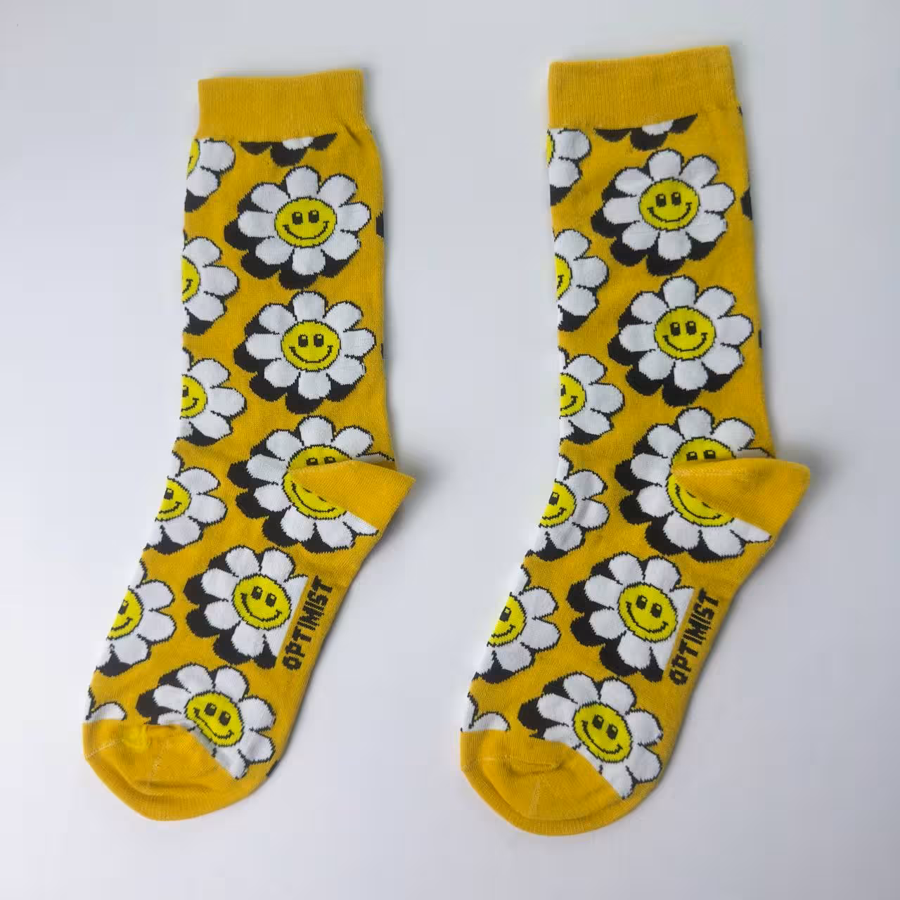 جوراب ساقدار فری سایز یونیسکس فانتزی زرد