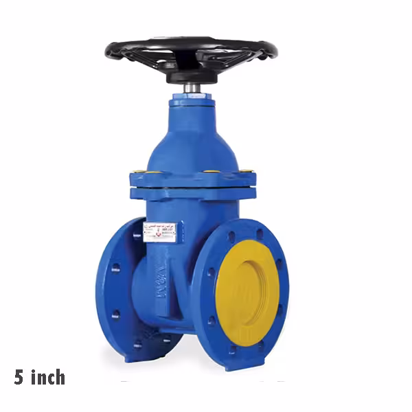 شیر فلکه وگ امید گلستان کشویی زبانه پلاستیکی PN10 5 inch