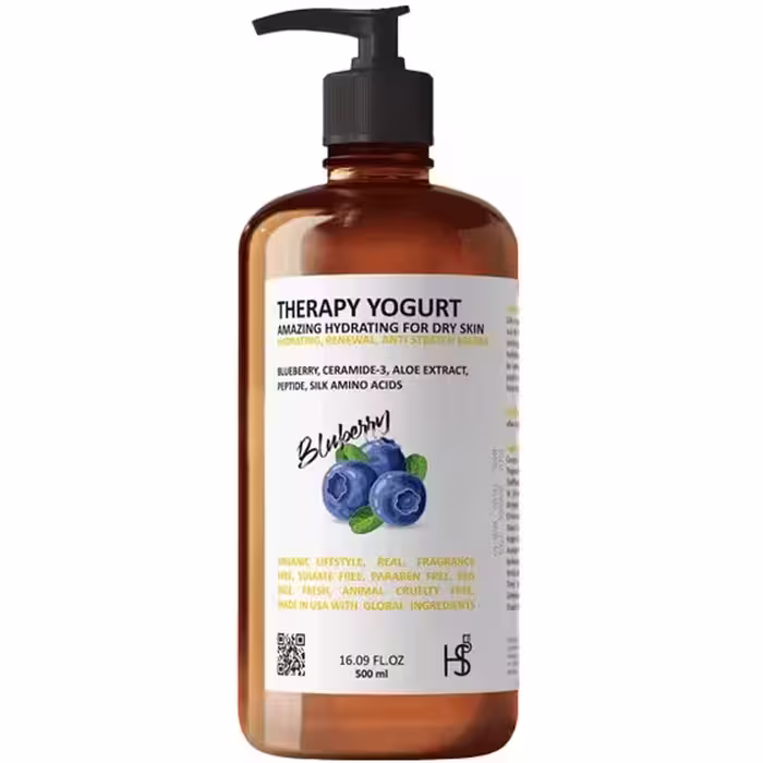 ماست بدن بلوبری اچ اس 5 مدل HS5 THERAPY YOGURT BLUEBERRY حجم 500 میل