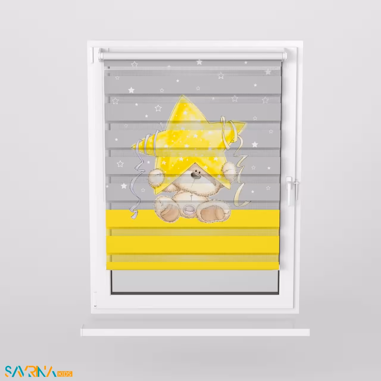 پرده زبرا بچگانه طرح تدی و ستاره کد A2443