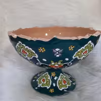 جا میوه ای پایه دار میناکاری سفال
