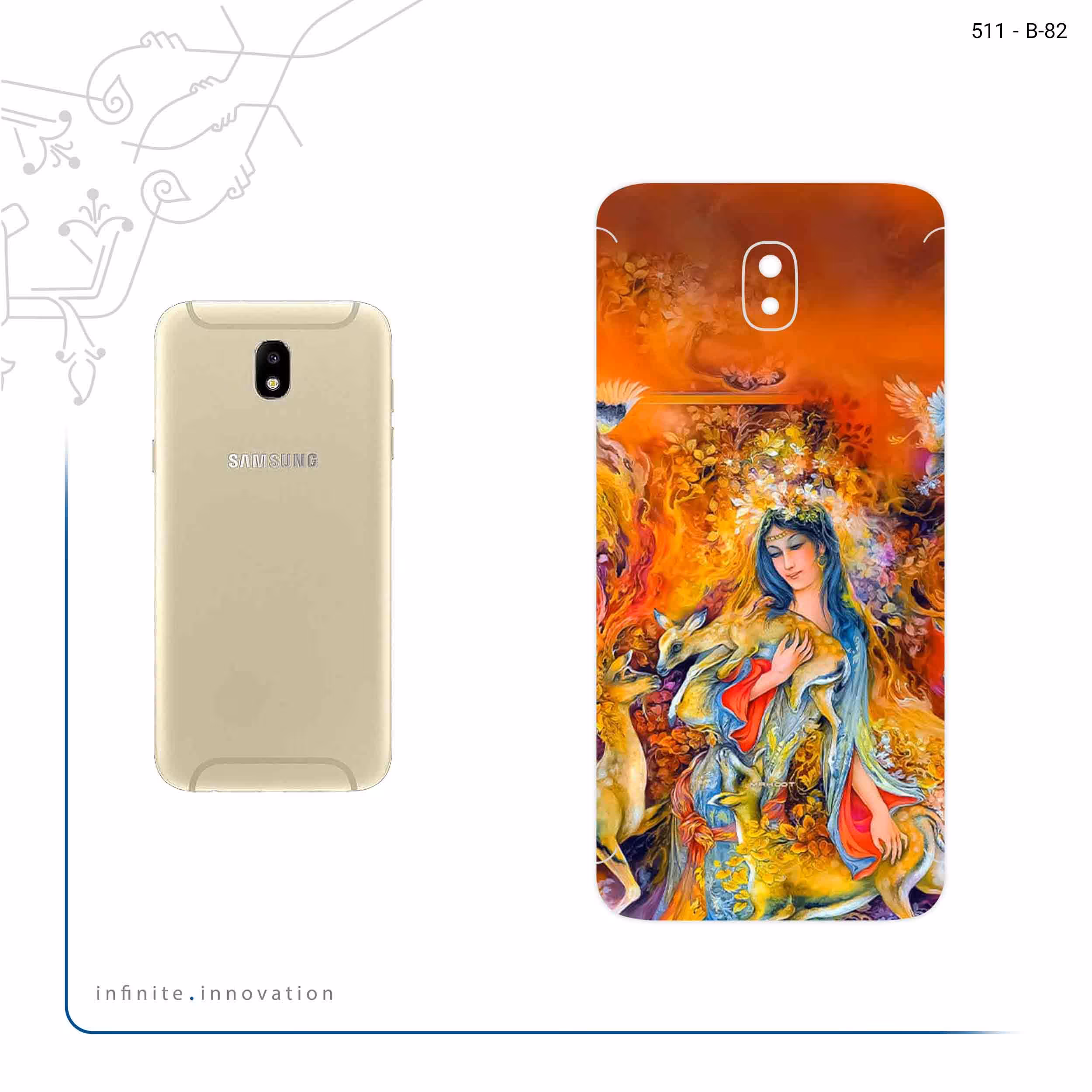 برچسب پوششی ماهوت مدل Persian miniature 2 مناسب برای گوشی موبایل سامسونگ Galaxy J7 Pro