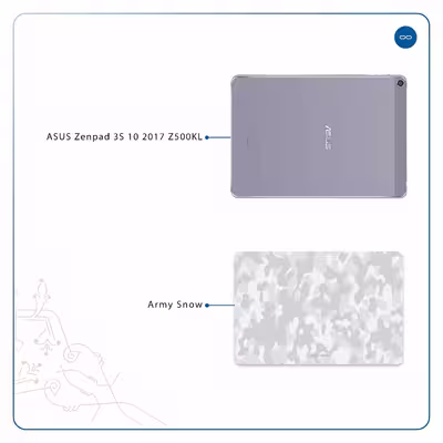 برچسب پوششی ماهوت مدل Army-Snow مناسب برای تبلت ایسوس Zenpad 3S 10 2017 Z500KL