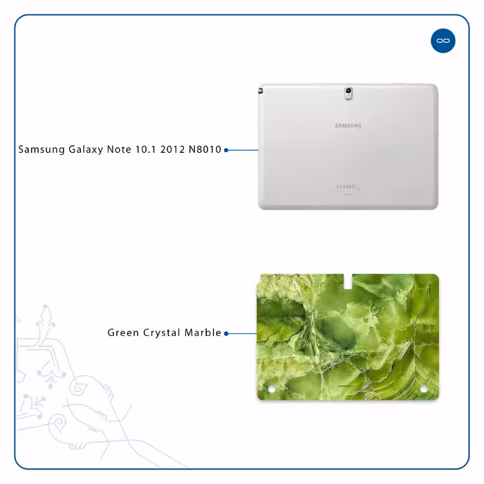 برچسب پوششی ماهوت مدل Green Crystal Marble مناسب برای تبلت سامسونگ Galaxy Note 10.1 2012 N8010
