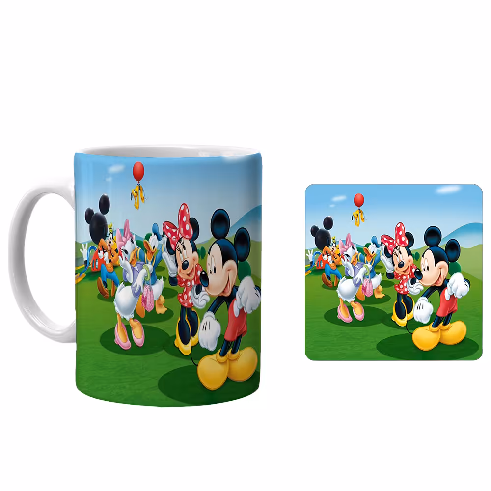 ماگ طرح میکی موس xm2 به همراه زیرلیوانی