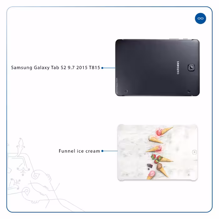 برچسب پوششی ماهوت مدل Funnel ice cream مناسب برای تبلت سامسونگ Galaxy Tab S2 9.7 2015 T815