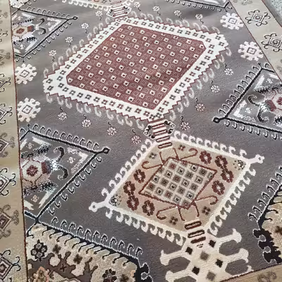 فرش ماشینی ساوین طرح 7706 زمینه گردویی