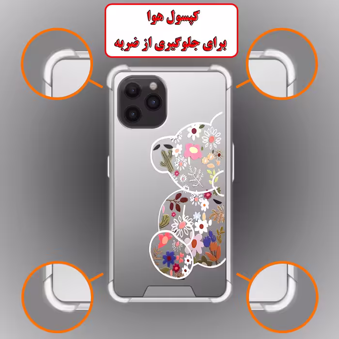 کاور لاین کینگ مدل آینه ایی نشکن طرح خرس مناسب برای گوشی موبایل اپل IPhone 12 pro Max