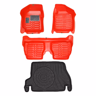 کفپوش پنج بعدی خودرو پانیذ مدل EVA01 مناسب برای پراید 141 به همراه کفپوش صندوق