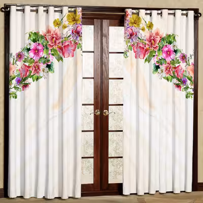 پرده مدل آویز گل هازان پانچی کد 4258 سایز 140x200 سانتی متر