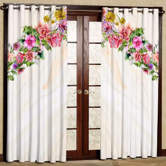 پرده مدل آویز گل هازان پانچی کد 4258 سایز 140x200 سانتی متر