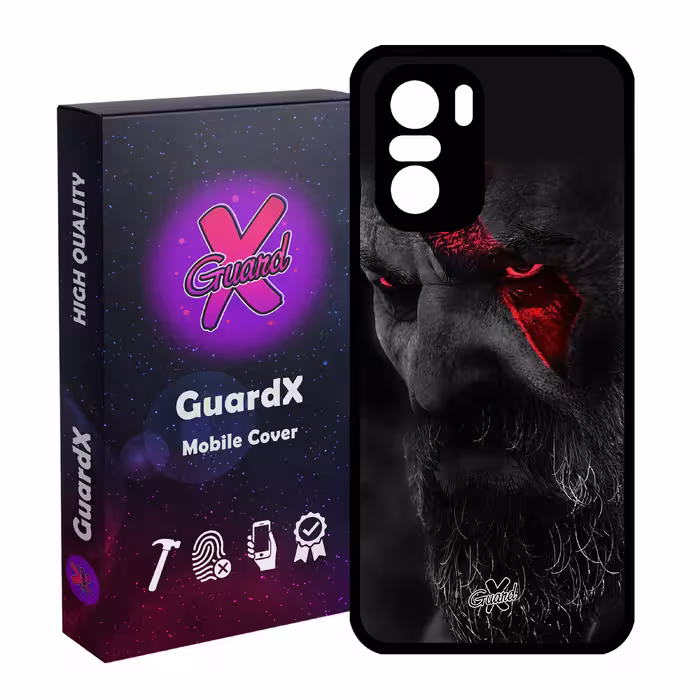کاور گارد ایکس طرح God of War مدل Glass10349 مناسب برای گوشی موبایل شیائومی Poco F3/MI 11X/MI 11X Pro/Redmi K40/K40 Pro