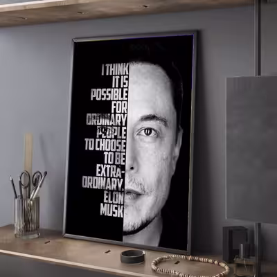 تابلو مدل دکوراتیو انگیزشی ایلان ماسک elon musk کد G5-21