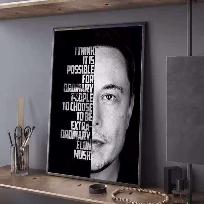 تابلو مدل دکوراتیو انگیزشی ایلان ماسک elon musk کد G5-21
