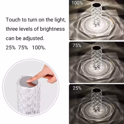 آباژور رومیزی مدل رز کریستالی 