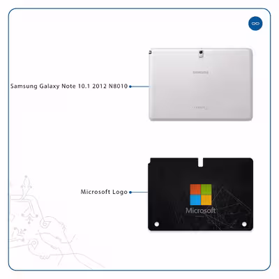 برچسب پوششی ماهوت مدل Microsoft-Logo مناسب برای تبلت سامسونگ Galaxy Note 10.1 2012 N8010