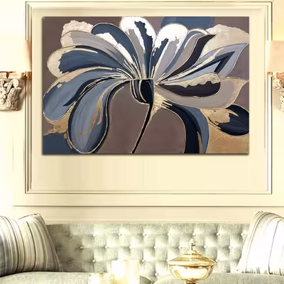 تابلو نقاشی ورق طلا طرح گل دکوراتیو مدل نقش برجسته کد 255