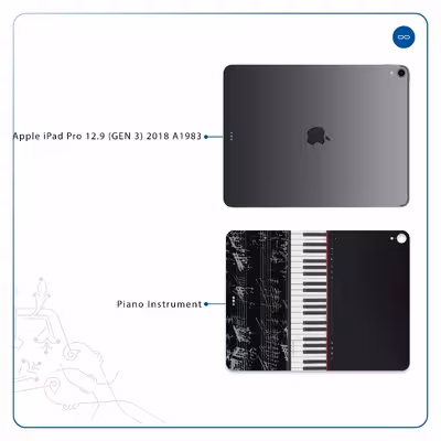 برچسب پوششی ماهوت مدل Piano-Instrument مناسب برای تبلت اپل iPad Pro 12.9 (GEN 3) 2018 A1983