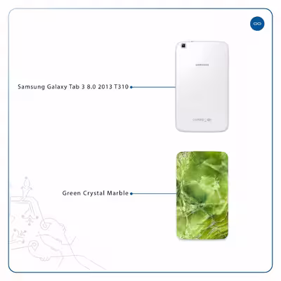 برچسب پوششی ماهوت مدل Green Crystal Marble مناسب برای تبلت سامسونگ Galaxy Tab 3 8.0 2013 T310