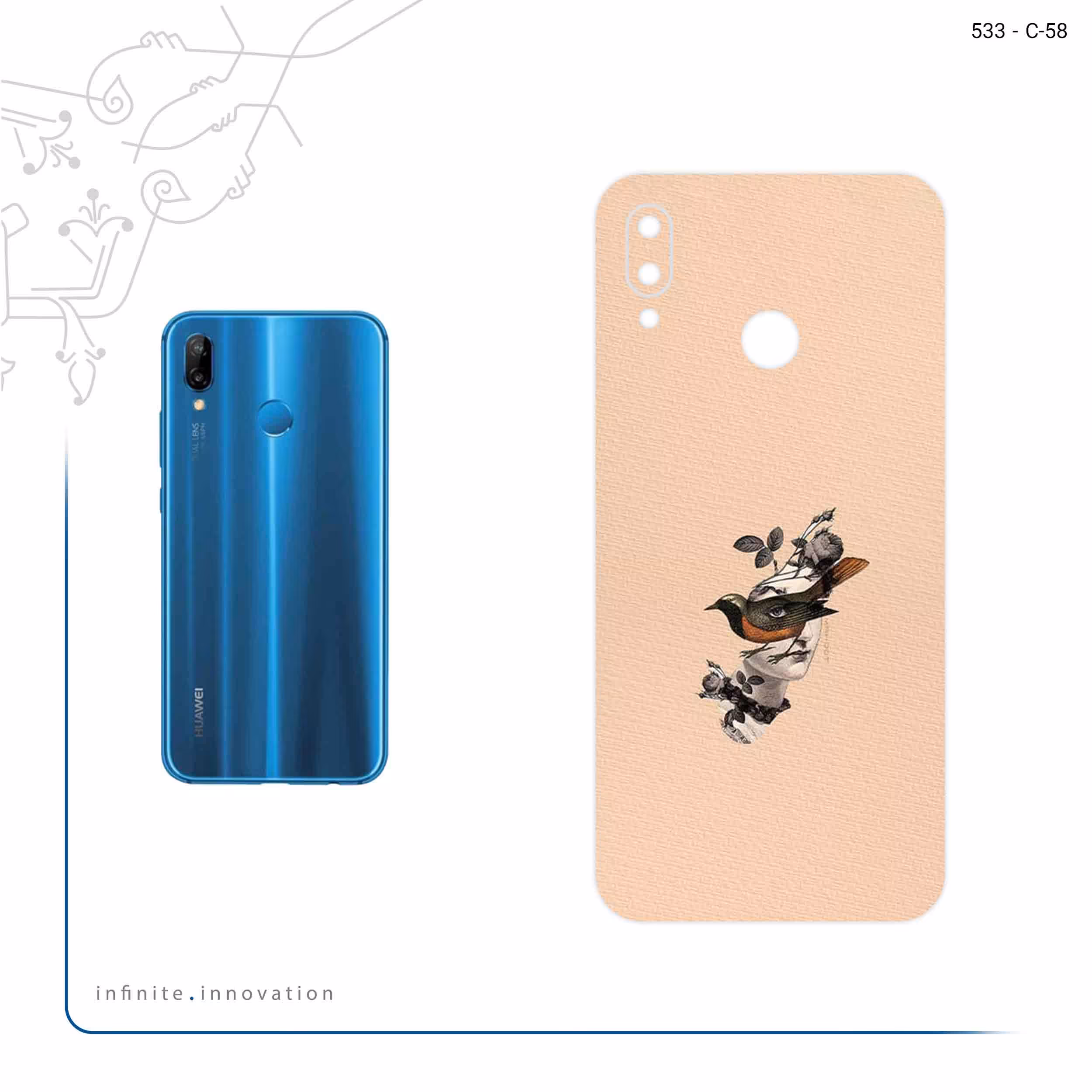 برچسب پوششی ماهوت مدل Collage of surreal Portrait of Women 2 مناسب برای گوشی موبایل هوآوی Nova 3e