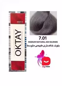 رنگ موی اکتای طیف خاکستری طبیعی شماره 7.01 رنگ بلوند خاکستری طبیعی متوسط
