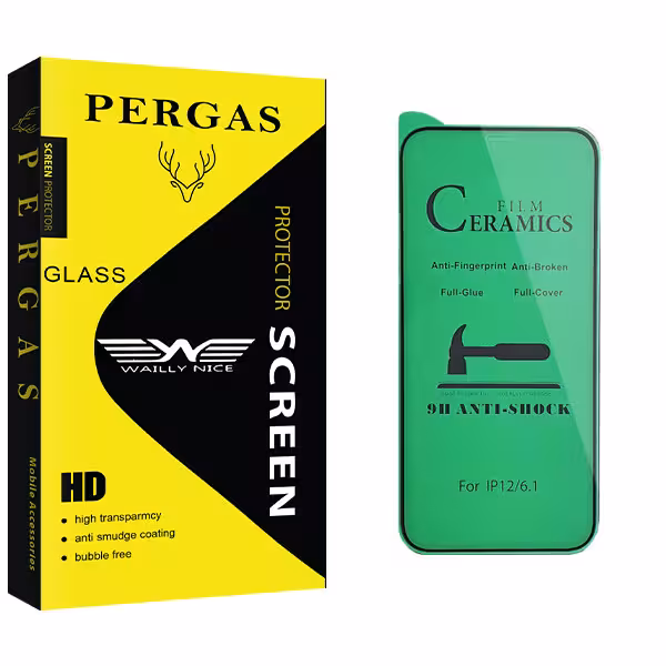 محافظ صفحه نمایش سرامیکی وایلی نایس مدل Pergas Glass مناسب برای گوشی موبایل اپل 12