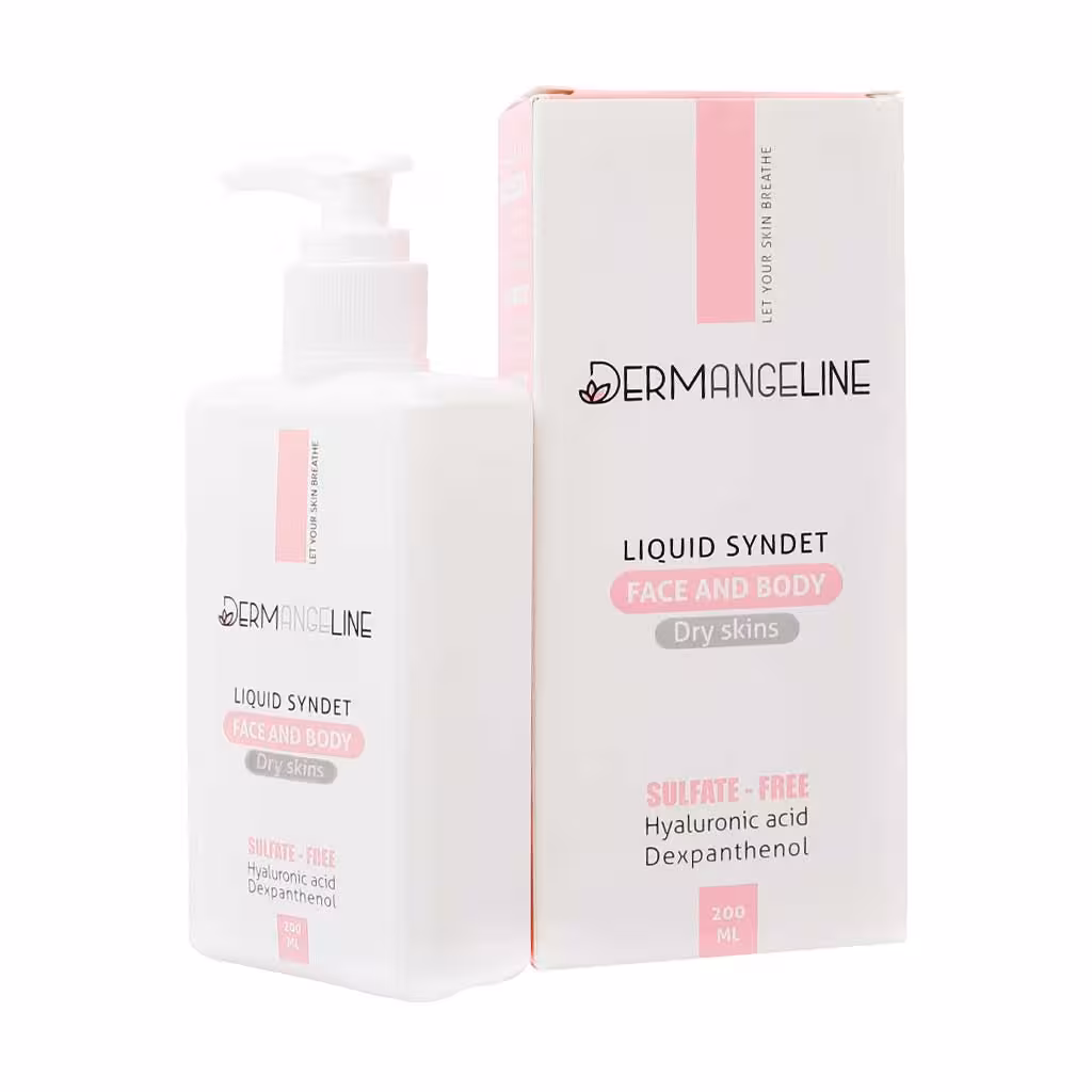 کرم ژل پاک‌کننده صورت و بدن پوست خشک درم‌ انجلین 200 میلی‌لیتر Dermangeline