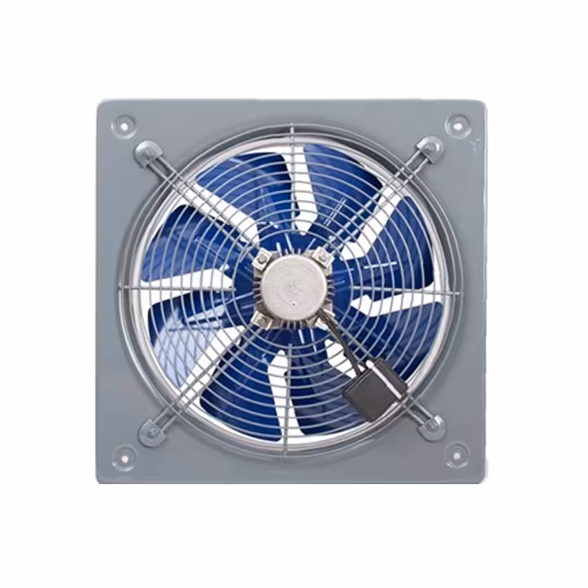 هواکش صنعتی فلزی با پروانه فلزی 30 سانتی تکفاز دمنده دور پایین