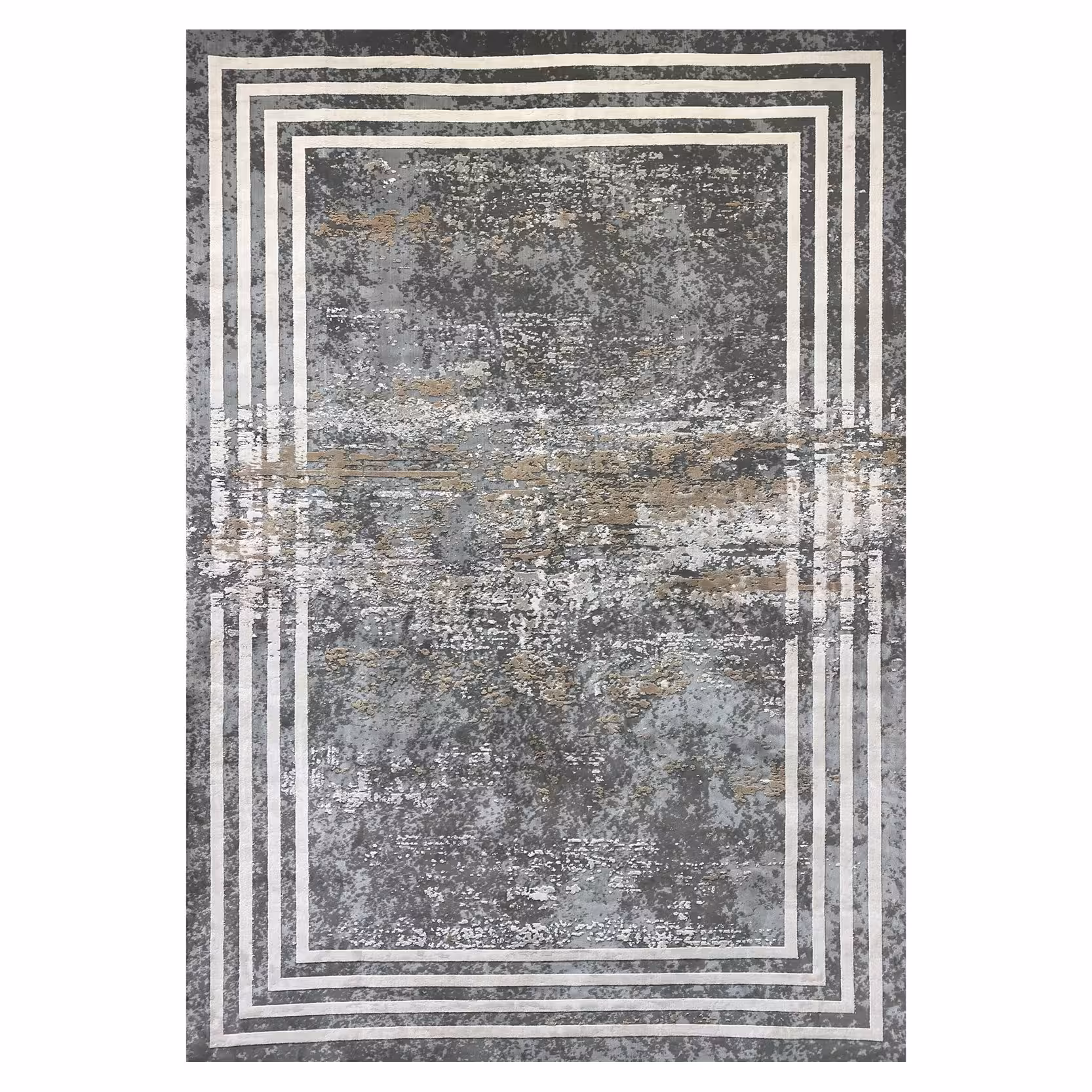 فرش ماشینی زانیس ارسال رایگان کد 2301مدرن طرح پتینه کرم  تک رو سایز 42x30 سانت